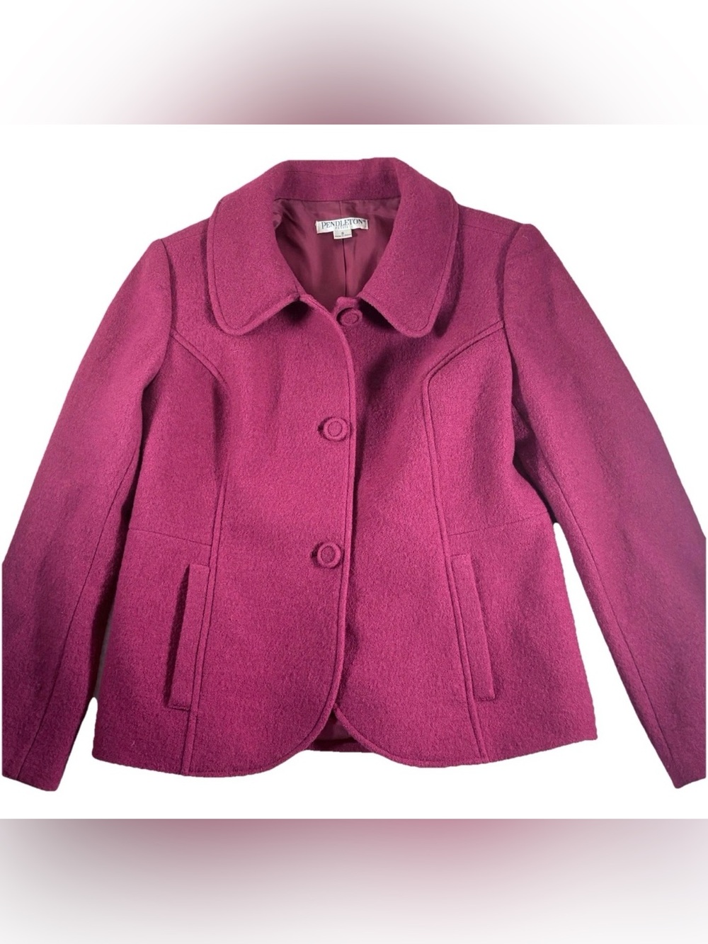 Pendleton Magenta Wool Pea Coat